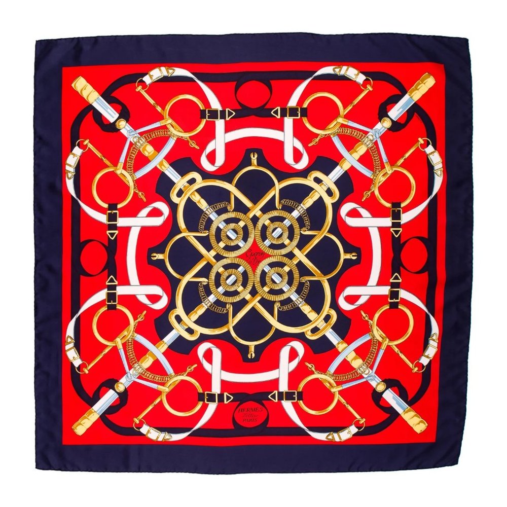 HERMÈS Carre Eperon D'Or Silk Scarf